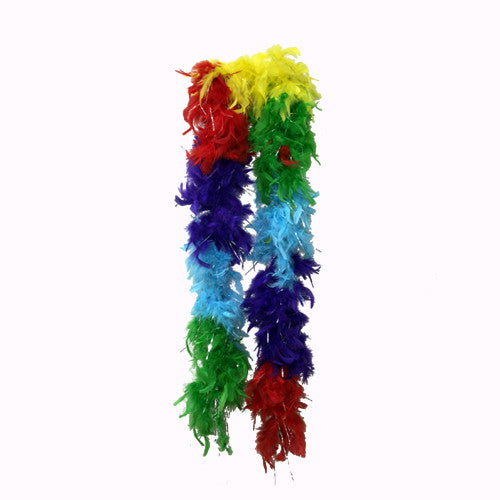 Rainbow Plush Feather Boa - FeatherBoaShop.com